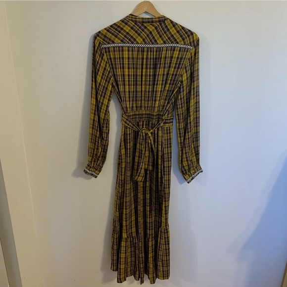 Anthropologie Yellow Plaid Long Sleeve Dress - Picture 8 of 9